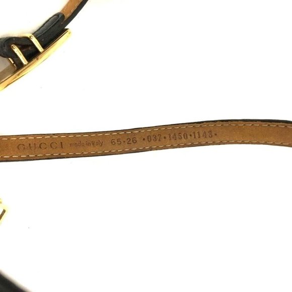 Gucci Black Leather Skinny Belt with Gold Clasp - Picture 2 of 6